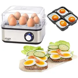 Adler AD 4486 8 Eier + Messbecher Schwarz