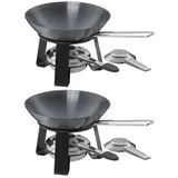 Kela Mini-Woks mit Rechaud 2er Set JOY, Ø 18 cm - Stahl - Edelstahlgriff - mit Pastenbrenner - 2er Set