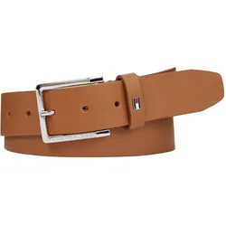 Ledergürtel TOMMY HILFIGER "Oliver", Damen, Gr. 110, braun (cognac), Leder, unifarben, Gürtel, mit Kontrast-Schnalle und Logoschlaufe