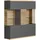 VCM Vitrine Norris 131 x 38 x 147 cm Anthrazit/Evoke Eiche