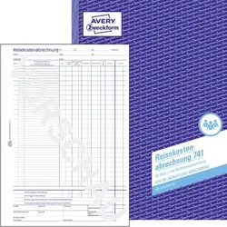 Zweckform 741 Reisekostenabrechnung, für monatliche Abrechnung, A4, mit Blaupapier, 50 Blatt - weiß