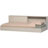 Woood Bodenbett Carter 90 x 200 cm Kiefer massiv grau