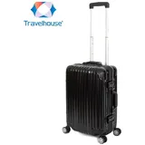 Travelhouse London · Handgepäck Koffer Trolley S schwarz · Alu-Polycarbonat · Hartschalenkoffer · Schwarz