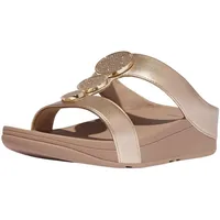 FitFlop Halo Bead-Circle Metallic Toe-Post Sandals Metallic Latte Beige, 41 EU