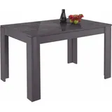 Esstisch HOME AFFAIRE "Miro", grau (anthrazit hochglanz lack mit siebdruck), B:137cm H:79cm T:90cm, Tische, Esstisch, Breite 137 - 185 cm