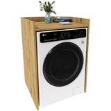 möbelkap Waschmaschinenumbau | Moderner Badschrank für Waschmaschine & Trockner | Platzsparende Waschmaschinenverkleidung mit Stauraum |Eiche Artisan