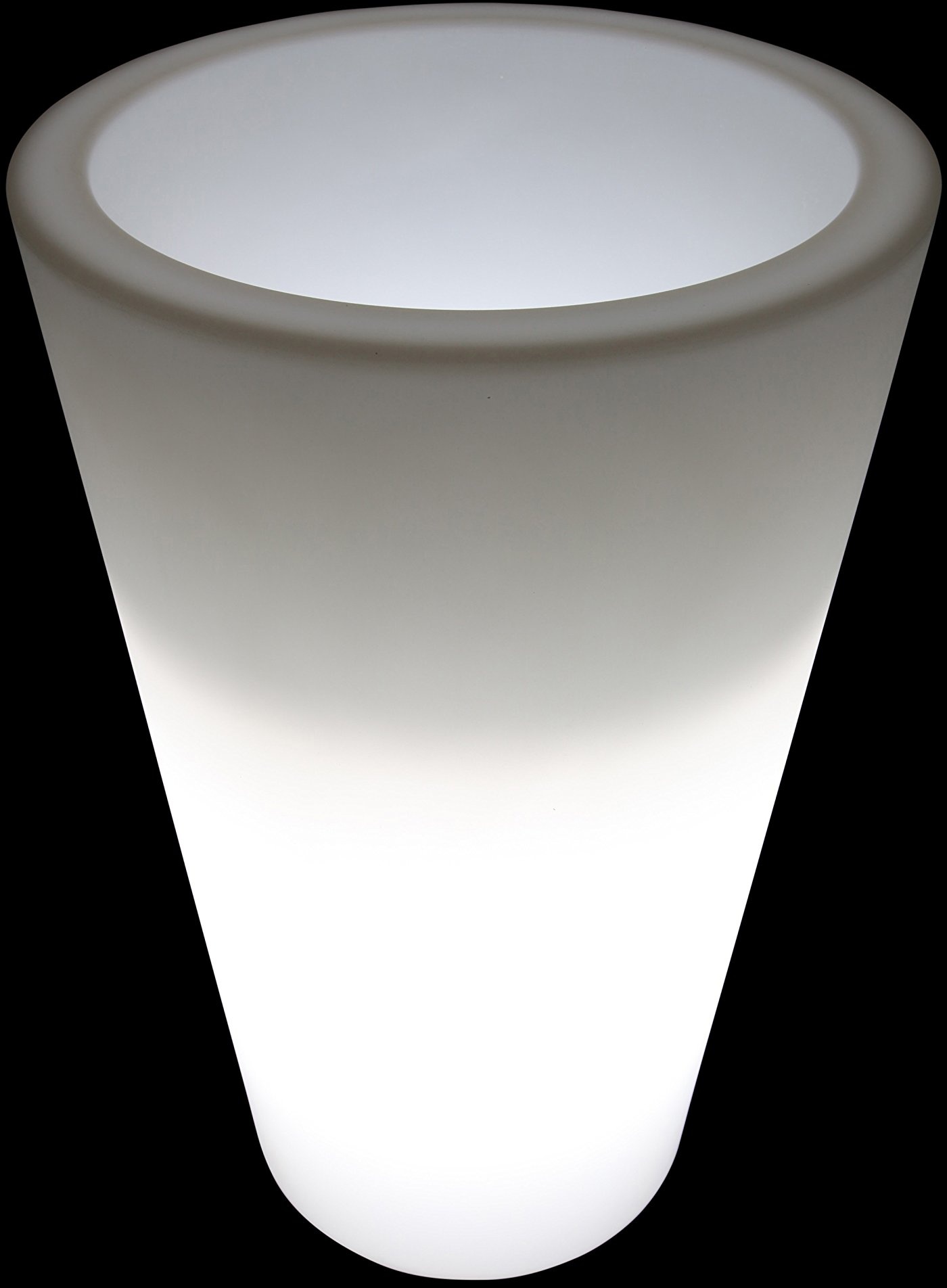 LED Blumenkübel Getränkekühler Zylinder Kunststoff Kübel weiß beleuchtet 40x38cm 