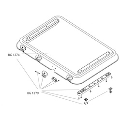 Dometic Glas komplett mit Anbauteilen für Heki 3, Heki 3plus