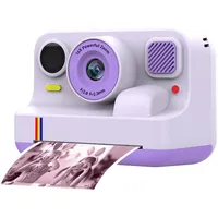 Blossom Digitalkamera Kinder Kamera 1080P 2,4" Display Kinder ab 3 Jahre Kinderkamera (48 MP, inkl. Front- & Rückkamera, Bluetooth-Druck, 1080P Video,MP3, Spiel, für Jungen & Mädchen) lila