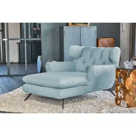 KAWOLA Relaxsessel CHARME Cord 80 x 70 x 100 cm Blau mit Kissen