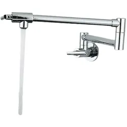 KLARWERK NILS | Gastronomie Einloch Wandmontage Kaltwasser Armatur Chrom | Profi Küchenarmatur Edelstahl | Faltbarer klappbarer Wasserhahn Restaurant Wand
