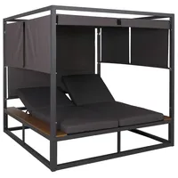 Mendler Aluminium Lounge-Gartenliege HWC-M63b, XL Sonnenliege Bali-Liege Daybed, 10cm-Polster