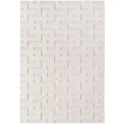 Teppich In-/Outdoor Kurzflor 3D-Wellenoptik Polypropylen Balkon Creme Rechteckig 140x200 | Kadima Design