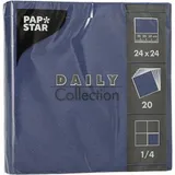 Papstar Servietten Daily Collection dunkelblau 2-lagig 12,0 x 12,0 cm 20 St.