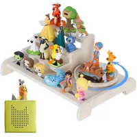 Todeco Tonie-Regal für Toniebox Hörfiguren, mit abnehmbarem Schleudertablett, Magnetische Aufbewahrung für 20-25 Tonie, Freistehende Regale, Kinderregal für Mädchen & Jungen, Step