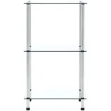 vidaXL Regal mit 3 Ablagen Transparent 40x40x67 cm Hartglas