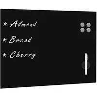 vidaXL Magnettafel Wandmontage Glas 80 x 60 cm Schwarz