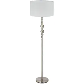 Relaxdays Stehlampe Wohnzimmer, beige weiß-Silber,