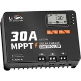 LiTime 30A MPPT 12V/24V Auto DC Max. 900W Input Solarladeregler mit Bluetooth Adapter, Parameter einstellbares LCD-Display, LED-Anzeigen Solarpanel Regler, für Lithium Batterie
