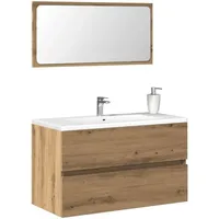 VidaXL Badschrank mit Spiegel Artisan-Eiche Holzwerkstoff