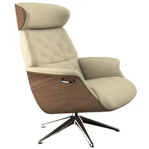 flexlux Relaxsessel Volden Polyester 83 x 112 x 125 cm Beige drehbar mit Kopfteil