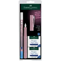 Faber-Castell 202037 - Füller Grip 2010 Harmony, Feder M, rose shadow, mit Tintenlöscher und 12 Ersatzpatronen