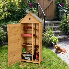 Costway Gartenschrank 0,8 x 0,45 x 1,76 m braun