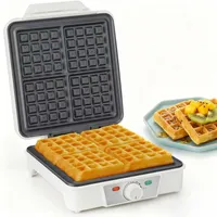 VINATO Waffeleisen, Belgisches Waffeleisen für 4 Waffeln, 1200W Schnelle und Stabile Wärme, Waffeln Maschine mit Antihaftbeschichtung von Heizplatten, Stufenlose Temperaturregulierung, Weiß