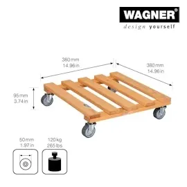 Wagner System WAGNER Pflanzenroller 38x38x9,5cm Holz