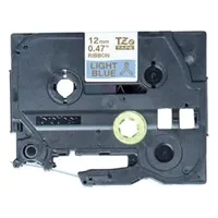 Brother TZe-RL34 Textilband in Gold auf Hellblau – 12mm