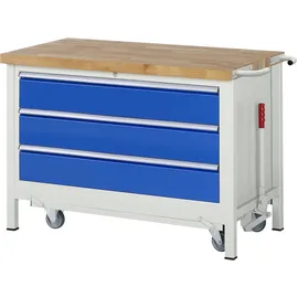 Rau Werkbank mit Fahrgestell 8357, B1250xT700xH880mm, 3x Schublade-TA