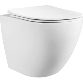 Primaster Wand WC spülrandlos Iota Tiefspüler weiß erhöht inkl. WC-Sitz