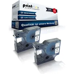 2x Kompatible Schriftbänder für Dymo D1 45010 Labelmanager 280 Labelmanager 300 Labelmanager 350 Labelmanager 350 D S0720500 12mmx7m Kassetten Pa...