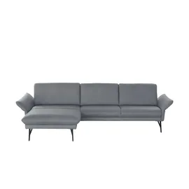 HIMOLLA Ecksofa Echtleder 1928 ¦ grau ¦ Maße (cm): B: 296 H: 85 T: 175.0