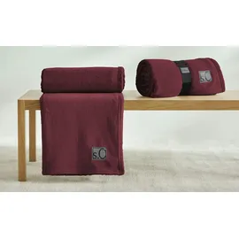 s.Oliver Kuscheldecke Kuschelsoft 150 x 200 cm Polyacryl Rot Bordeaux
