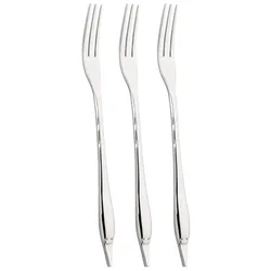 Brotzeitgabel MULEX "Mini-Besteck, Gabel Set, poliert", silber (silberfarben), 3 tlg., Edelstahl, Essgabeln, innovatives Produkt für Tapas und Fingerfood