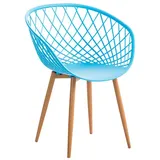 CLP Esszimmerstuhl Mora, mit pflegeleichter Kunststoff-Sitzschale blau