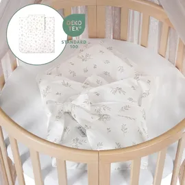 Waldin Babybett OWAL Kinderbett 7in1 mit Matratze, mitwachsendes Kinder-Bett