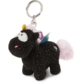 NICI Schlüsselanhänger Einhorn Rainbow Yin 10cm, Schwarz/Bunt