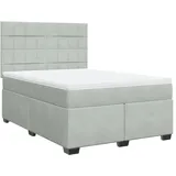vidaXL Boxspringbett 140 x 200 cm Hellgrau