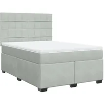 vidaXL Boxspringbett 140 x 200 cm Hellgrau