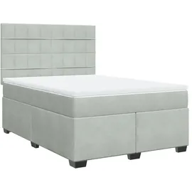 vidaXL Boxspringbett 140 x 200 cm Hellgrau