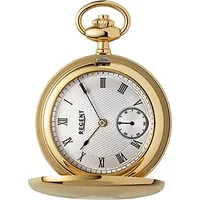 Regent Taschenuhr Regent Herren Taschenuhr Analog Gehäuse, (Analoguhr, Analoguhr), Herren Taschenuhr rund, extra groß (ca. 48mm), Edelstahl, Elegant goldfarben