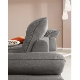 W.Schillig Eckcouch Leder 2-Sitzer Grau