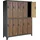 Jan Nowak Metallschrank 10 Fächer Stahl 172 x 136 x 45 cm Dunkelgrau/Braun