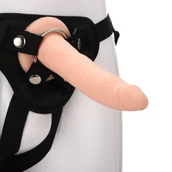 Strap On Real Dildo, 20 cm, natur-hell | schwarz