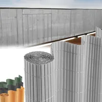 STREND PRO Balkon Sichtschutz | PVC sichtschutzmatte | Hellgrau | 1m Hoch, 3m Länge | Wetterfester für Privatsphäre, Balkon Windschutz | Balkon Seitensichtschutz ohne Bohren Terrassen