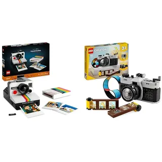 LEGO Ideas Polaroid OneStep SX-70 Sofortbildkamera & Creator 3in1 Retro Kamera Spielzeug mit 3 Modellen für Mädchen und Jungen