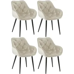 CLP 4er Set Stuhl Tanna Samt creme