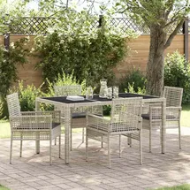 vidaXL Garten Essgruppe 5-tlg. Hellgrau